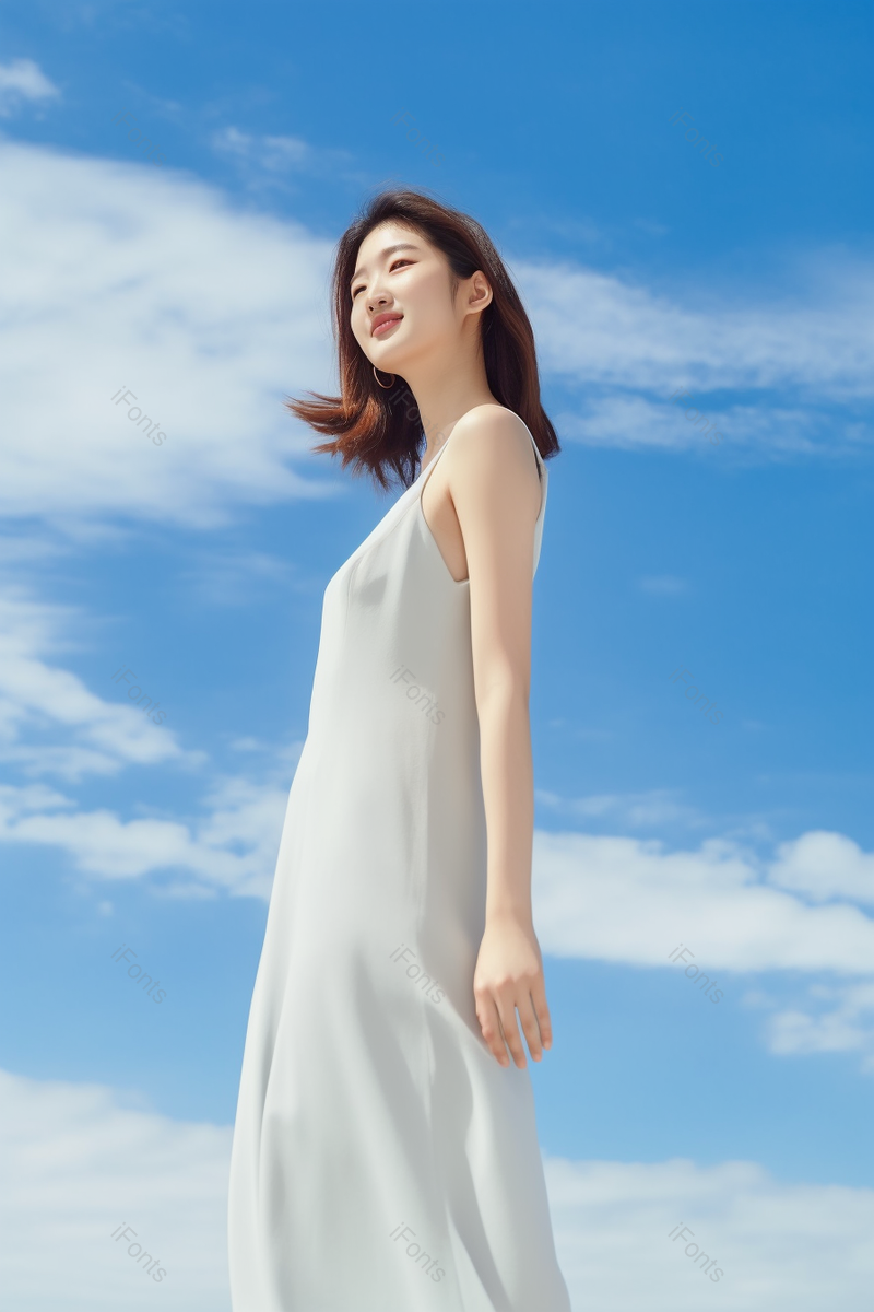 享受阳光微风的夏日清凉女孩少女青年女性,高清,摄影图,摄影图片,图片大全,摄影图免费下载